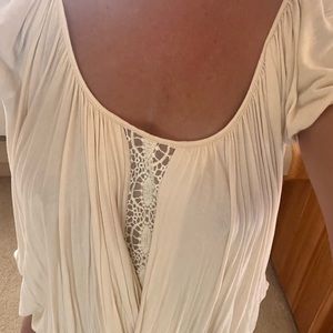 Free people cream top. Medium